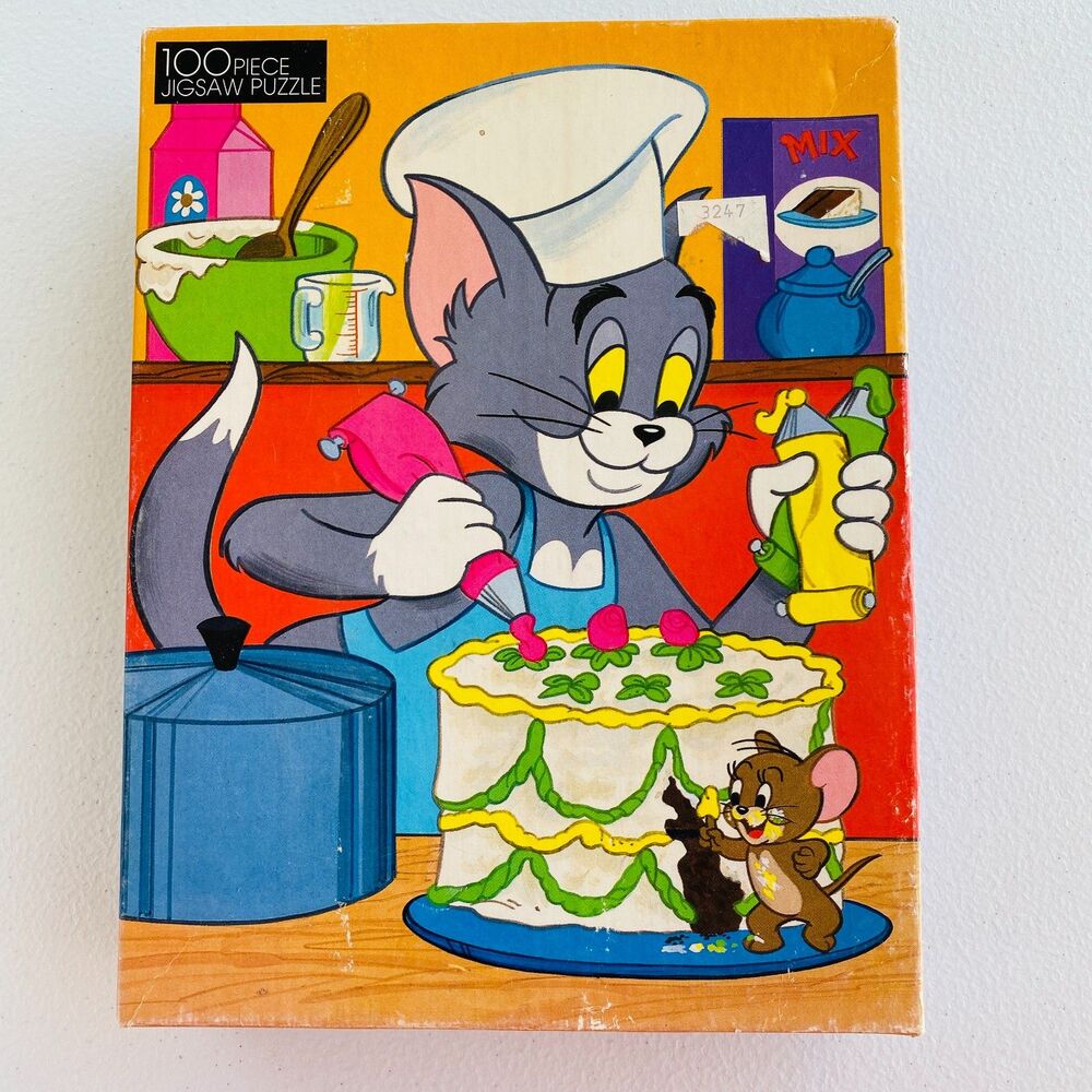 Rainbow Works Tom & Jerry 100pc Jigsaw Puzzle 75913 Vintage 1983 Ages 5-10 B01